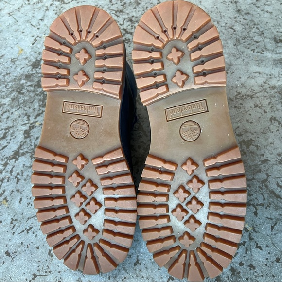 Timberland Premium Navy Blue Leather Boots - Boys Size 5 / Women’s 7 - Picture 9 of 13